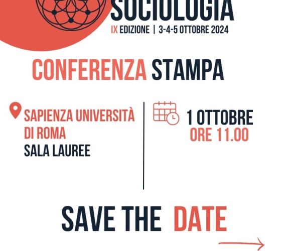 SAVE THE DATE_01 OTTOBRE 2024_CONFERENZA STAMPA DELLA IX EDIZIONE_SAPIENZA UNIVERSITA' DI ROMA