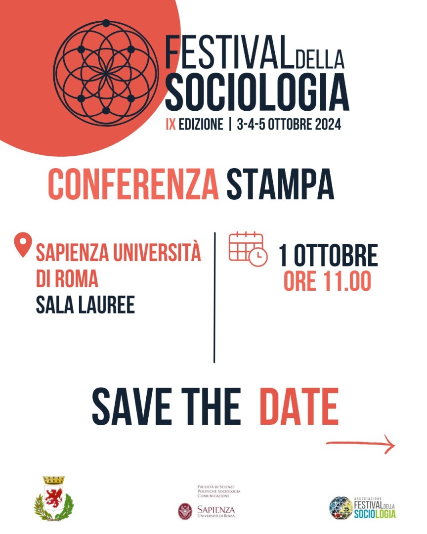 SAVE THE DATE_01 OTTOBRE 2024_CONFERENZA STAMPA DELLA IX EDIZIONE_SAPIENZA UNIVERSITA' DI ROMA